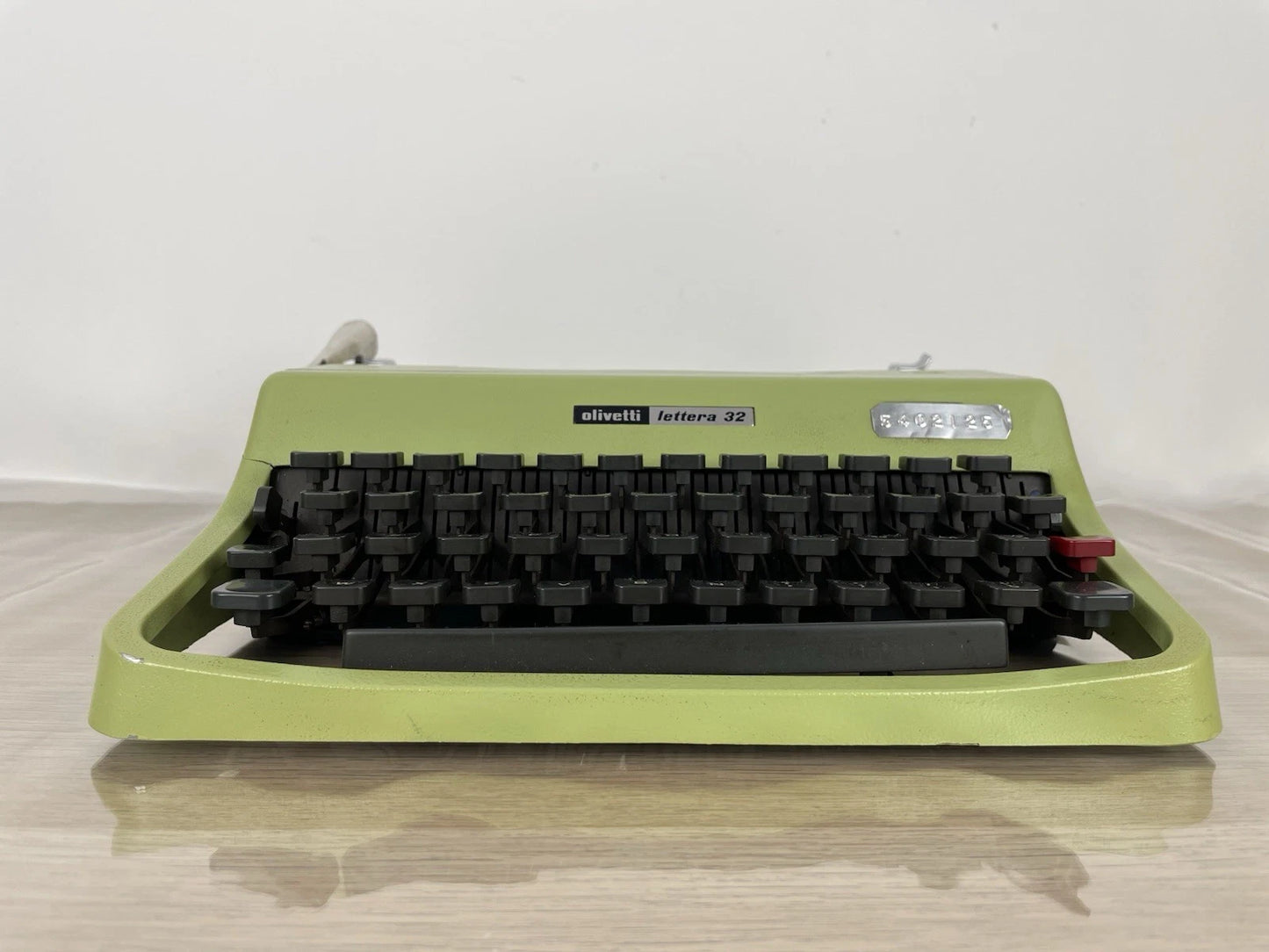 Macchina Da Scrivere Olivetti Lettera 32 Vintage Verde Nizzoli Anni 60 +Custodia