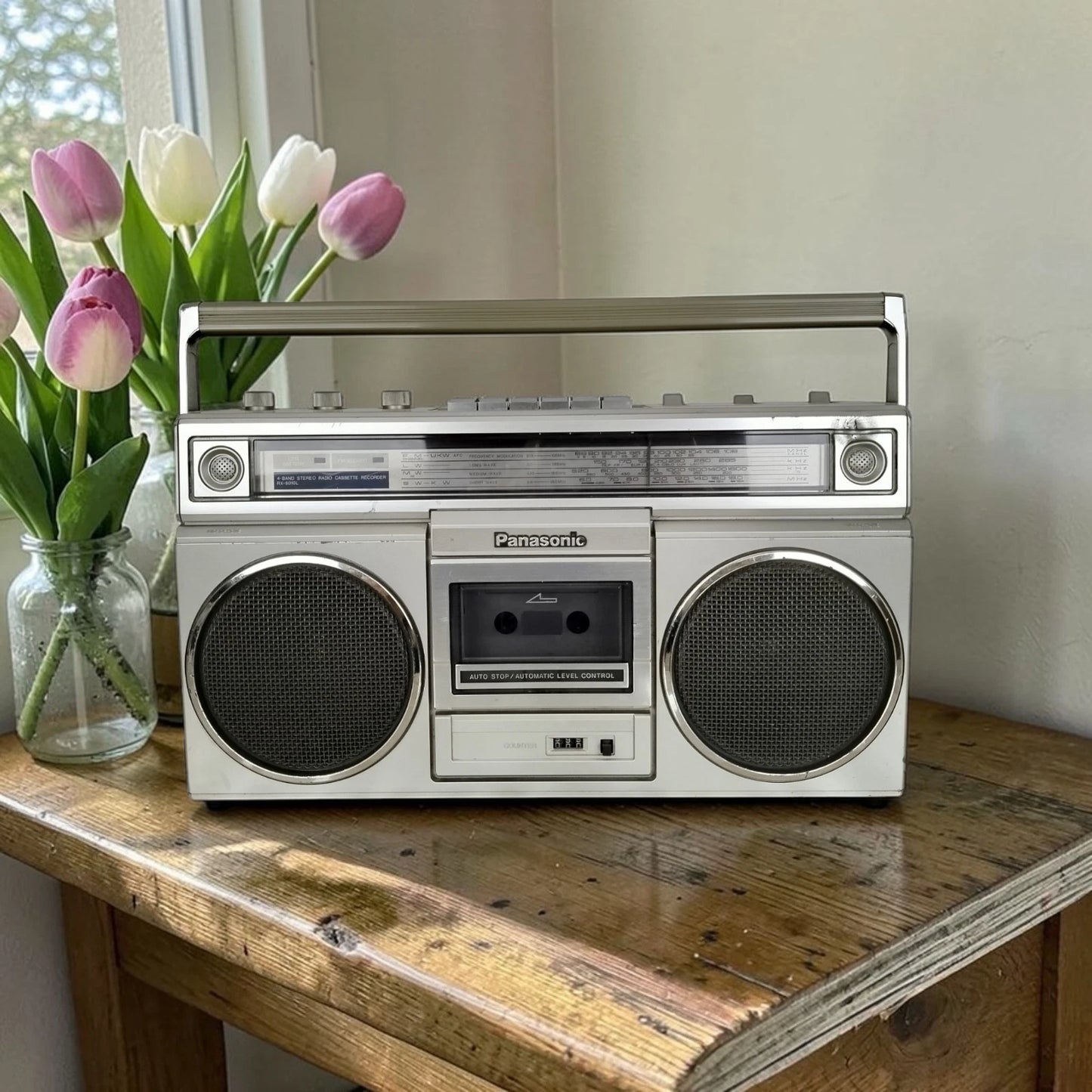 Boombox Ghettoblaster Radio Portatile Panasonic RX-5010LS Argento FM AM E Cavo