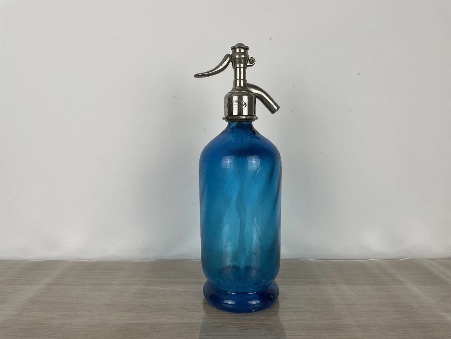 Antico Autoseltz Vetro Sifone Seltz La Torinese Torino Gualdi Correggio Blu