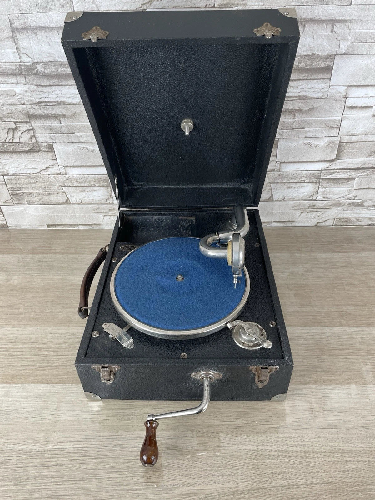 Grammofono Portatile Da Pic-Nic Valigetta Vintage Epoca Anni '30 Phonia 78 Giri