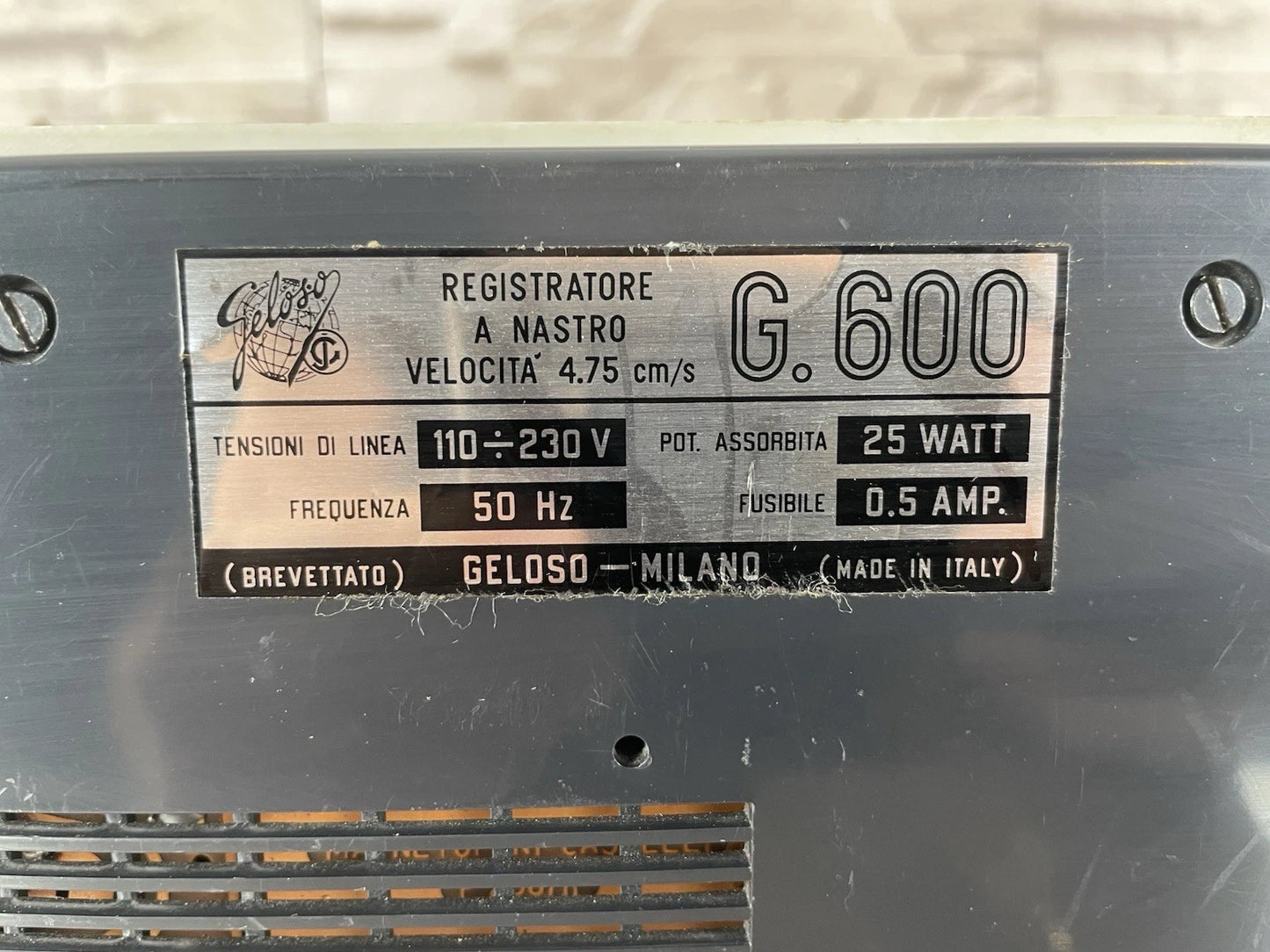 Magnetofono A Bobine Geloso G-600 Registratore Vintage Epoca Anni 60 E Cavo