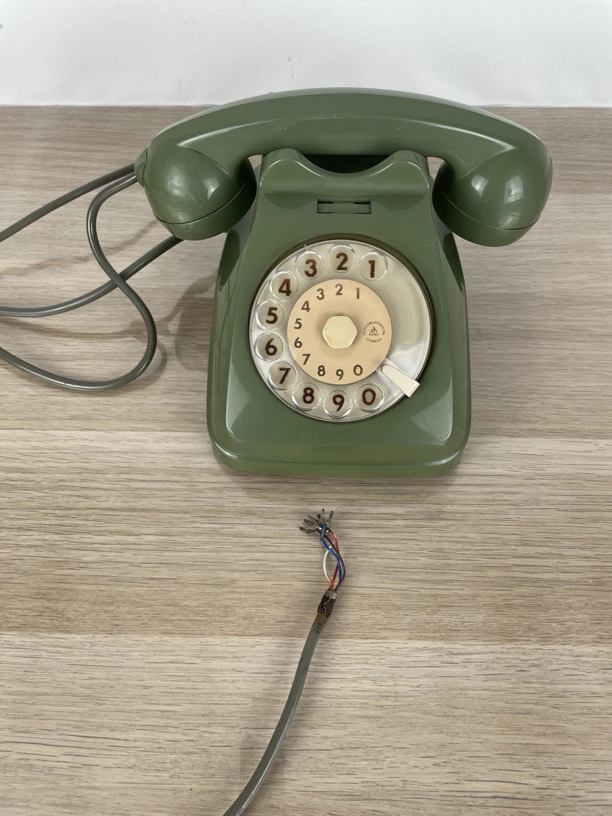 Telefono Fisso Disco Auso Siemens Telecomunicazioni Verde Oliva Lino Saltini S62