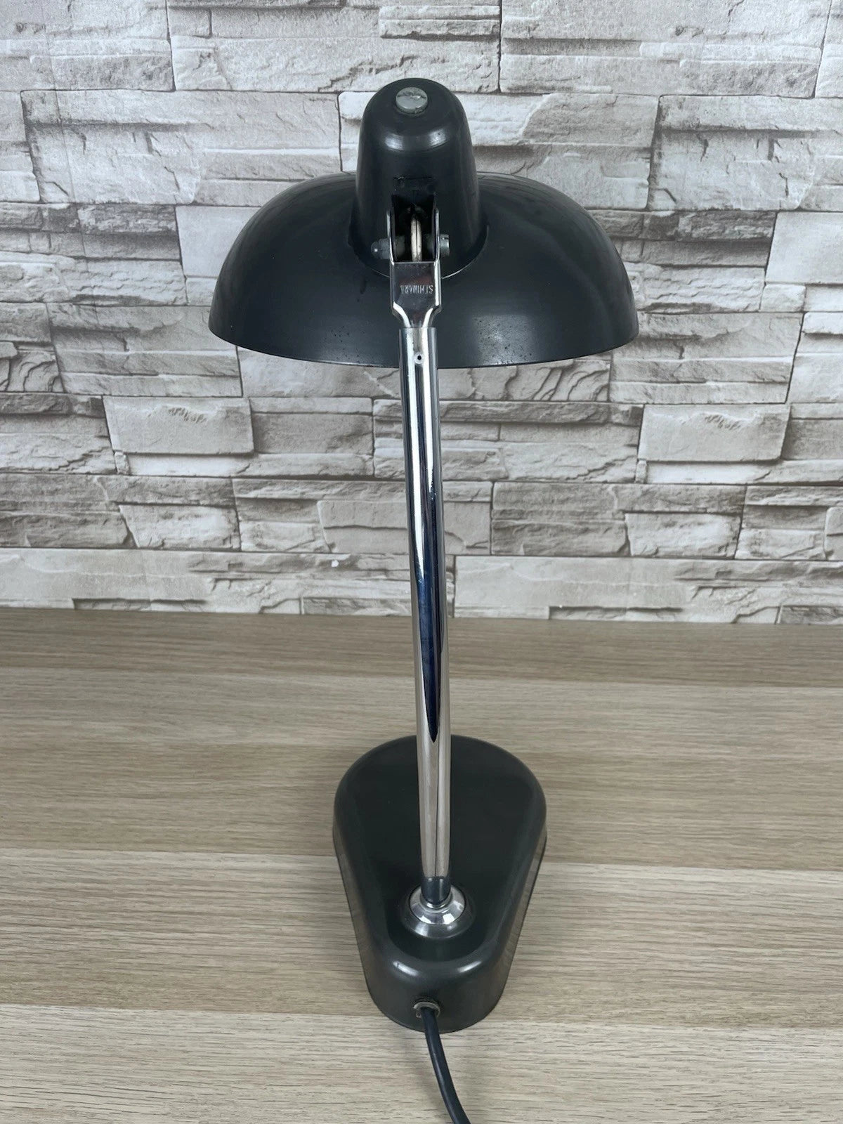 Lampada Da Tavolo Seminara Vintage Epoca Anni 60 Ministeriale Industriale Grigio
