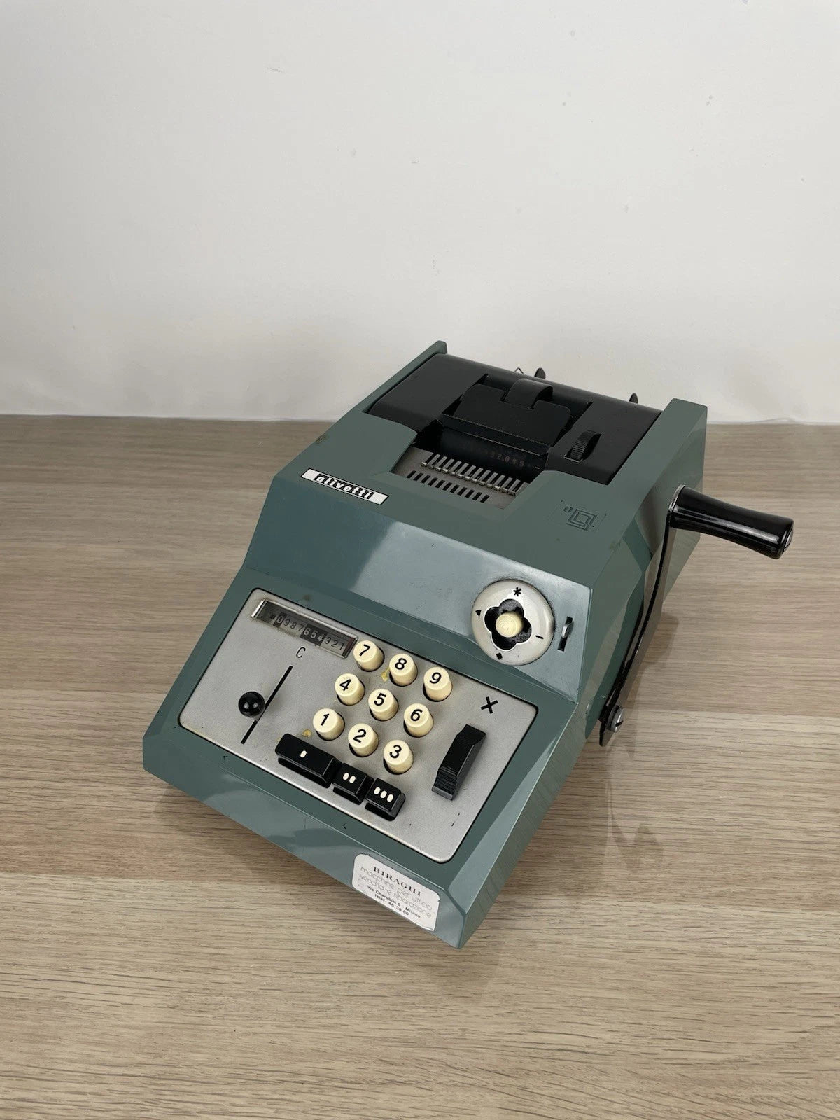 Calcolatrice Meccanica Manuale Olivetti Summa Prima 20 Epoca Anni '60 Azzurra