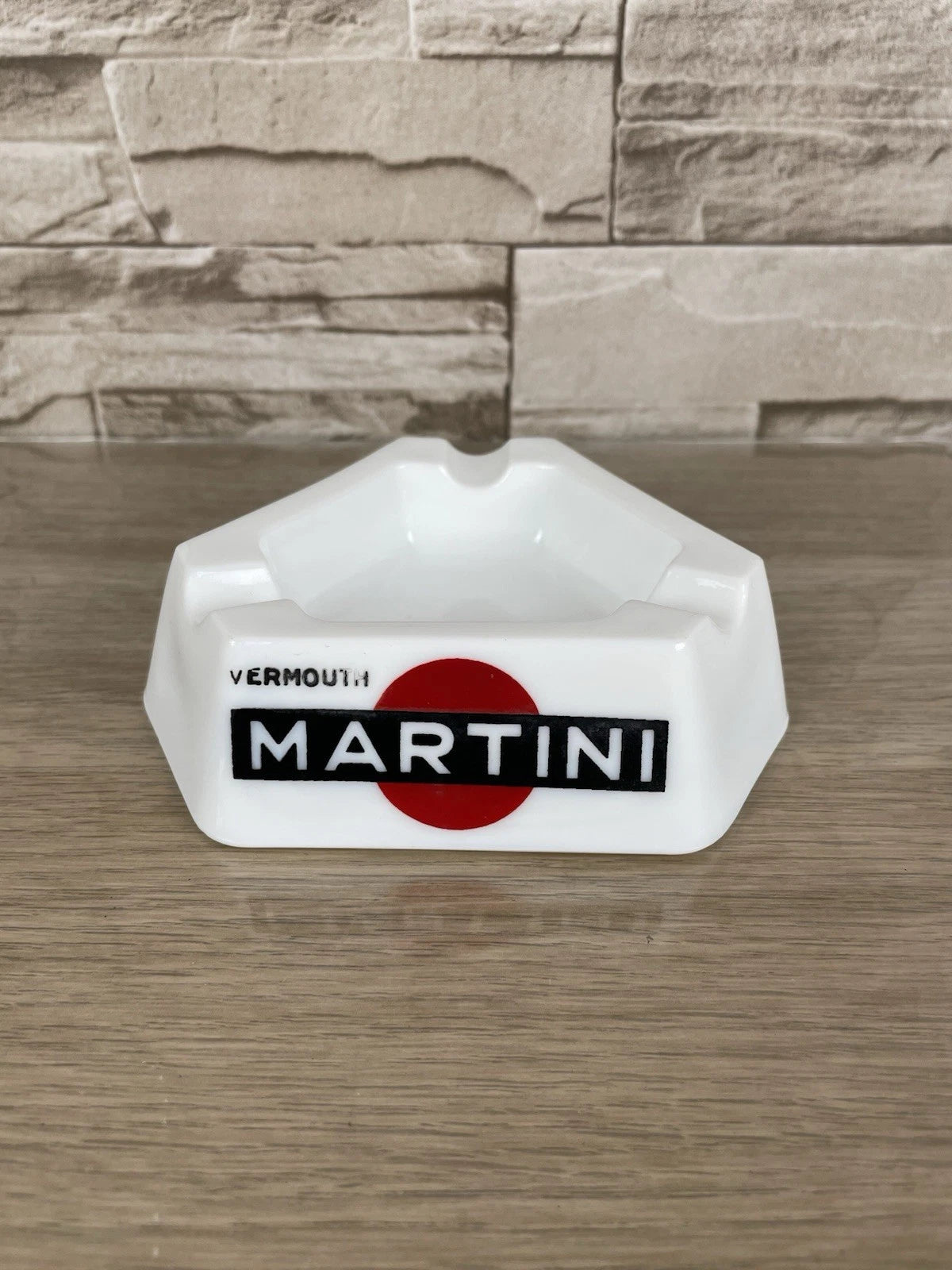 Portacenere Posacenere Martini Vermouth Pubblicitario Vintage Lusvardi Bianco