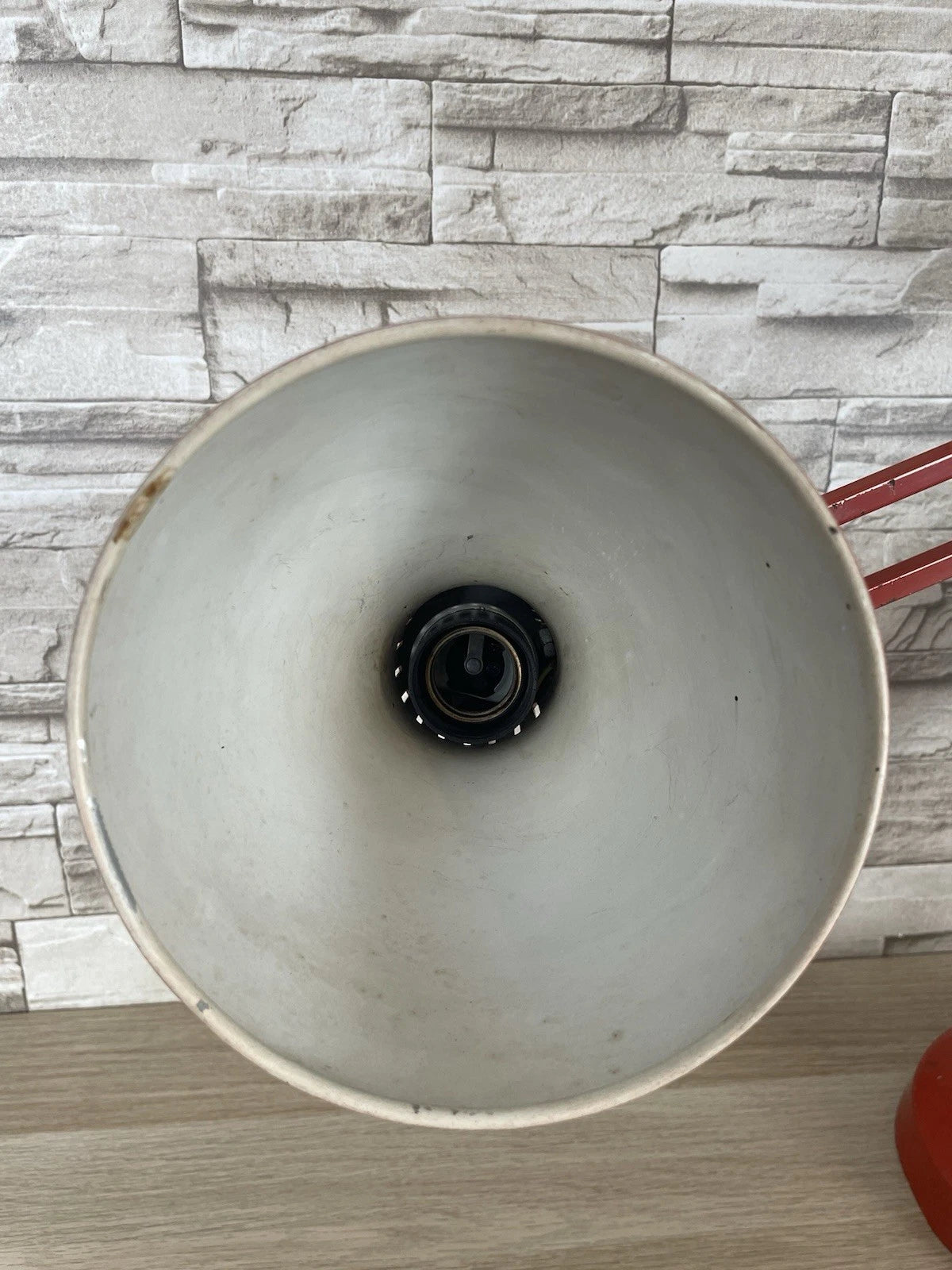 Lampada Da Tavolo Luxo Naska Loris Rosso Vintage Epoca Snodabile Industriale