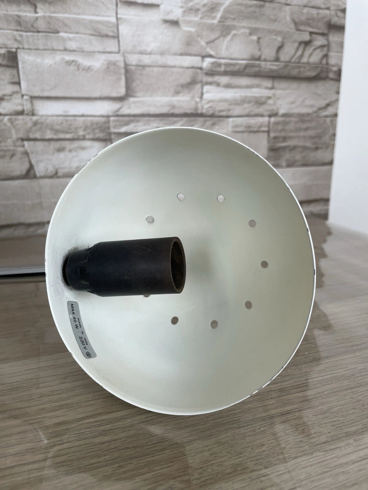 Lampada Da Tavolo Vintage Snodabile Bianca Epoca Anni 70 E16 Cavo E Interruttore