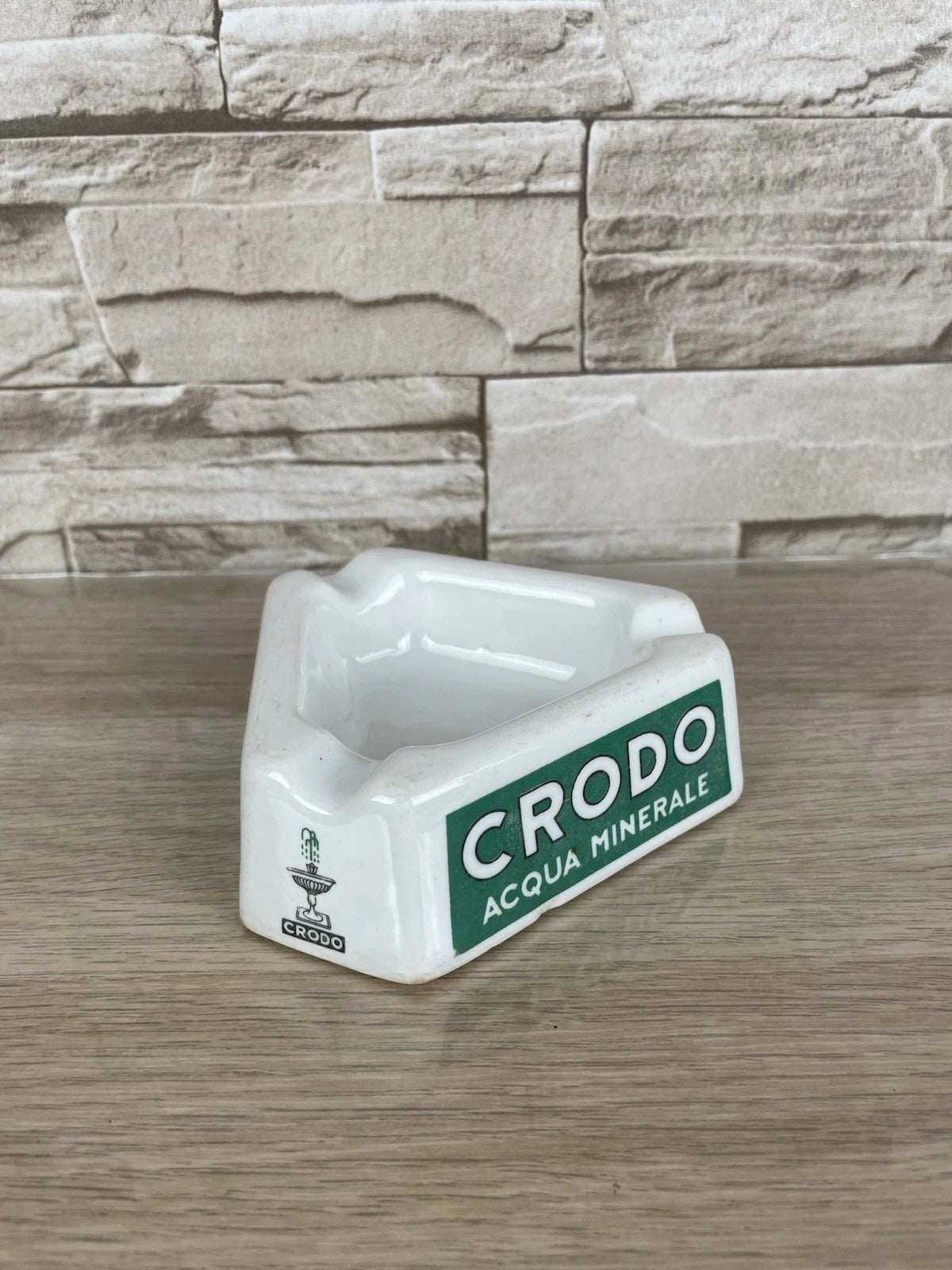 Posacenere Portacenere Crodo Acqua Minerale Bianco Vintage Ceramica Vintage '70