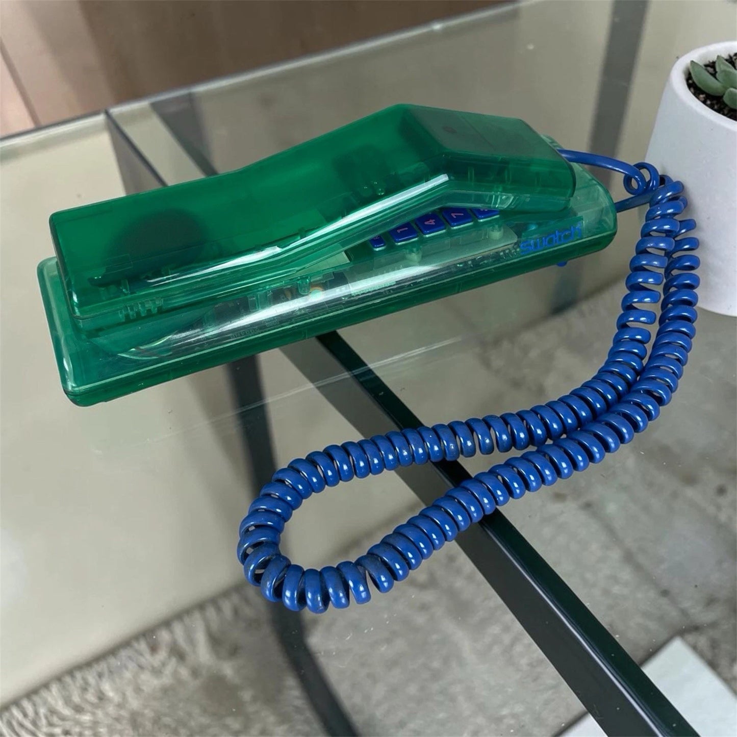 Telefono Fisso Swatch Twin Phone Deluxe Model Verde Blu 1989 Vintage Phone
