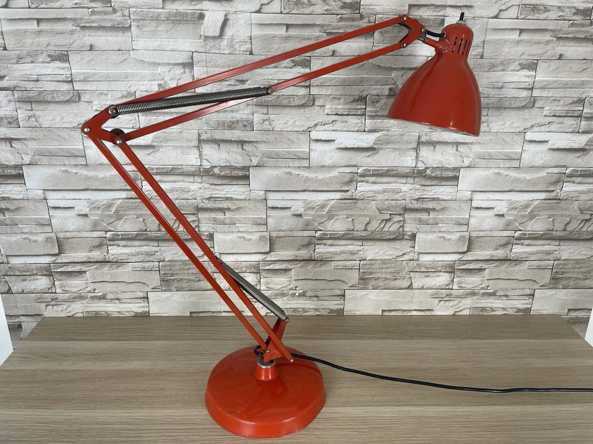 Lampada Da Tavolo Luxo Naska Loris Rosso Vintage Epoca Snodabile Industriale