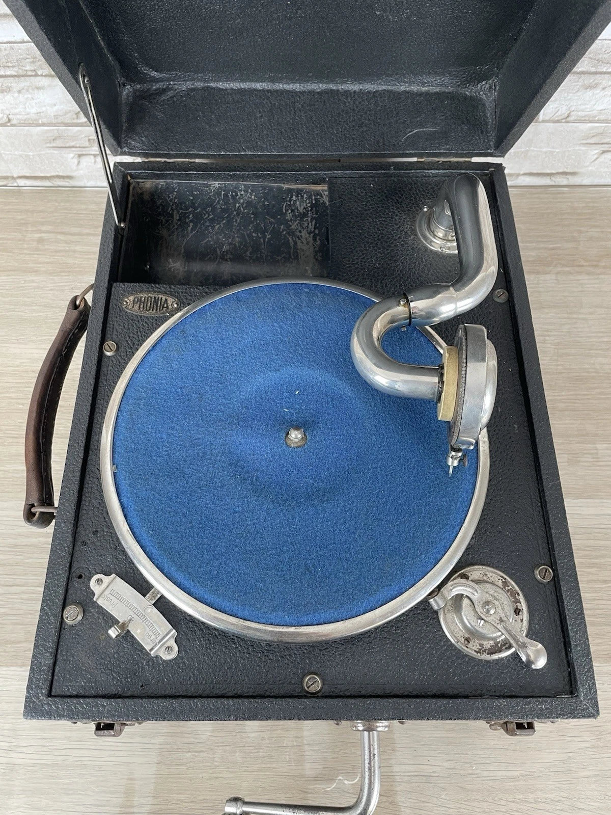 Grammofono Portatile Da Pic-Nic Valigetta Vintage Epoca Anni '30 Phonia 78 Giri