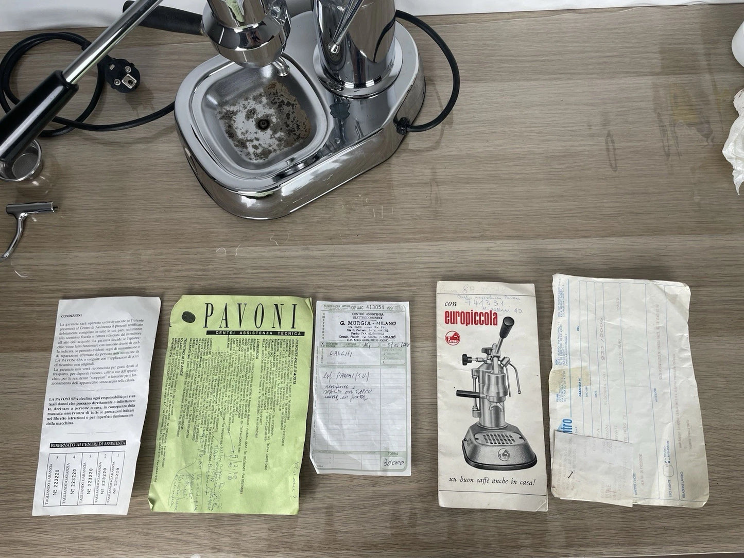Macchina per caffè espresso La Pavoni 2a Europiccola Argento Vintage Anni 90
