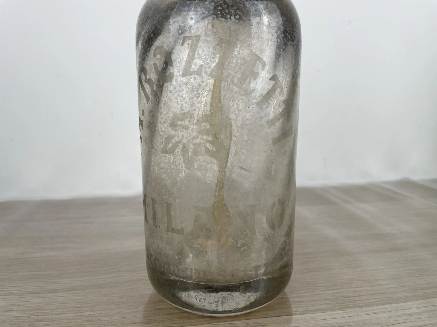 Antico Autoseltz In Vetro Sifone Seltz M Bozzetti Milano Bianco Epoca Anni 30