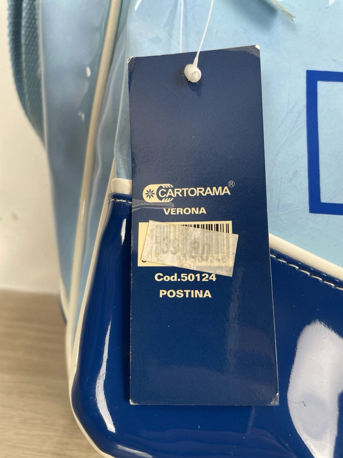 Borsa Naj Oleari I Love No Azzurra PVC Postina Tracolla Vintage Cartella Scuola