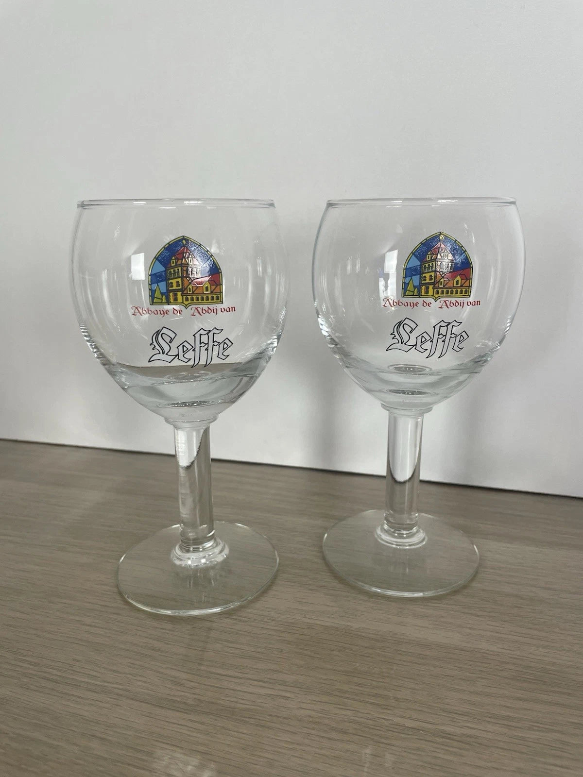 Coppia Di Calici 2 Bicchieri Da Birra Leffe Promozionali Pubblicitari In Vetro
