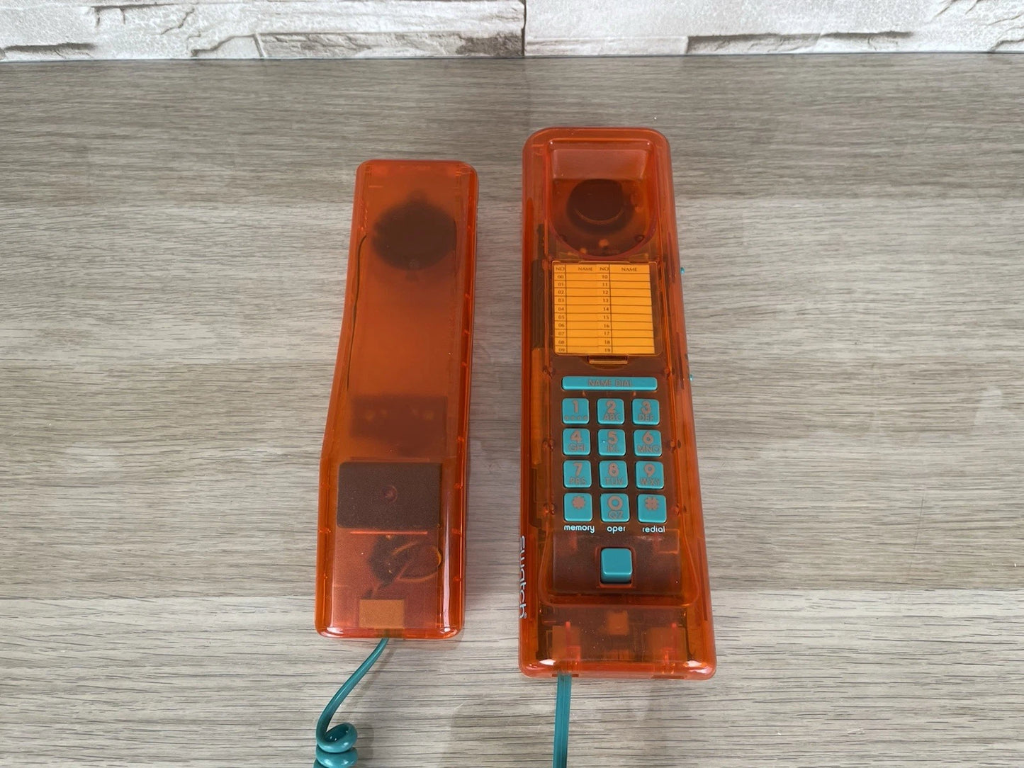 Telefono Fisso Swatch Twin Phone Deluxe Model Arancione 1989 Vintage Phone