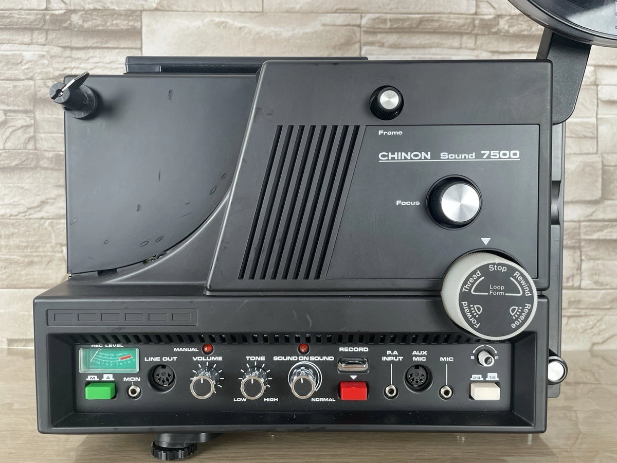 Proiettore Chinon Sound 7500 Sonoro Bobina Single8 Super8 Anni '70 Nero Vintage