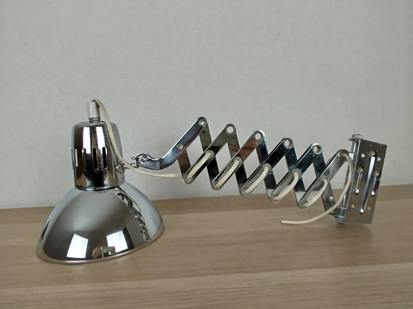 Lampada Applique Da Muro E Parete A Pantografo Cromata Vintage Industriale Retrò