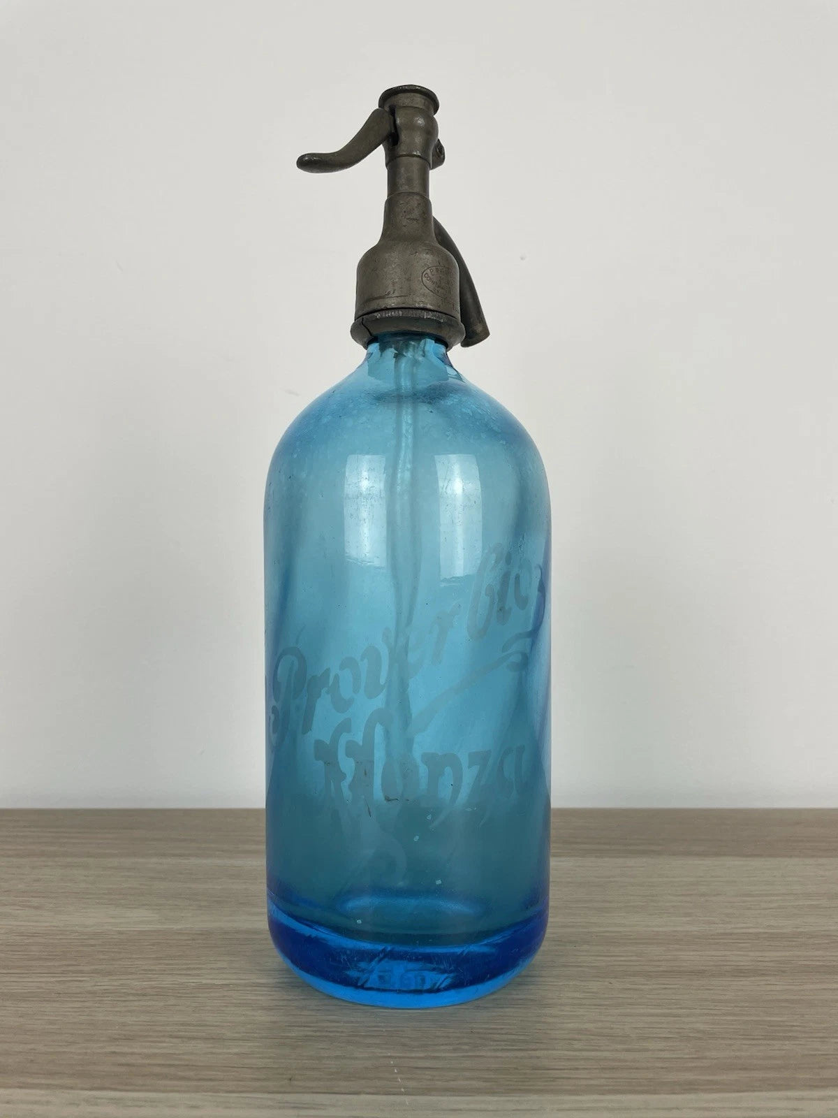 Autoseltz Vetro Sifone Seltz Proverbio Monza Azzurro Antico Epoca Anni 30 Blu