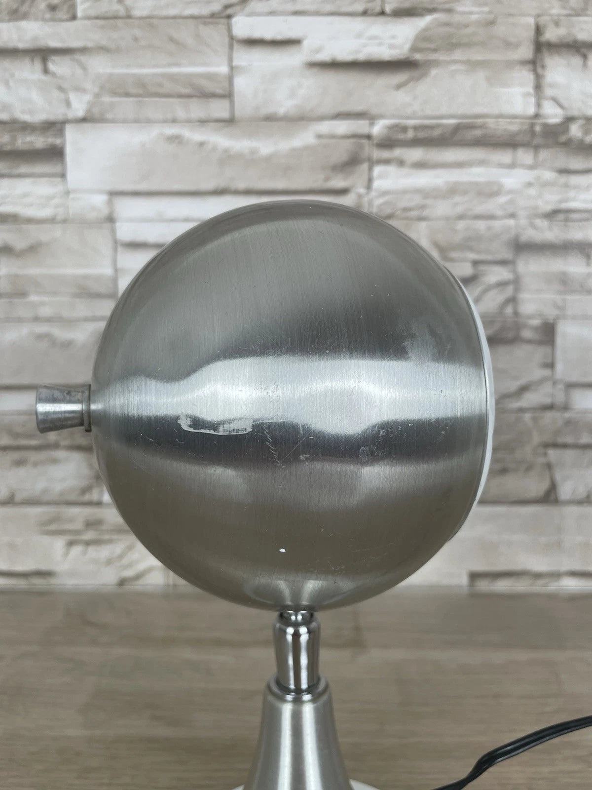 Lampada Da Tavolo Spiace Age Eyeball Vintage Argento Epoca Anni 60 Abat-jour