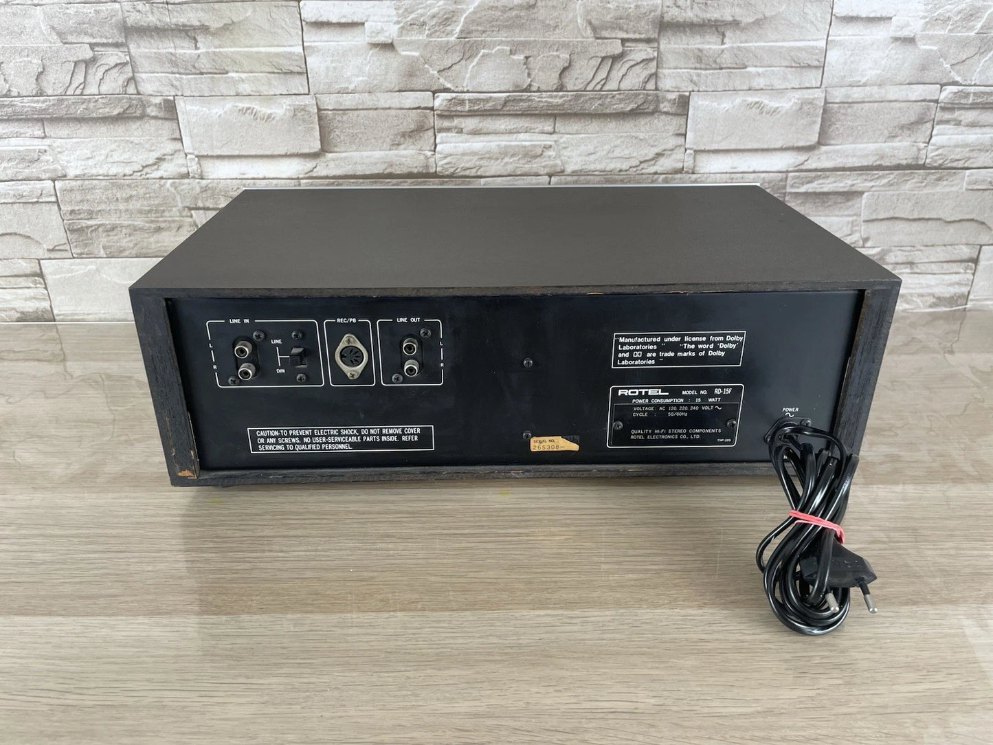 Piastra Cassette Rotel RD 15F Argento Stereo Tape Deck Lettore Cassette Vintage