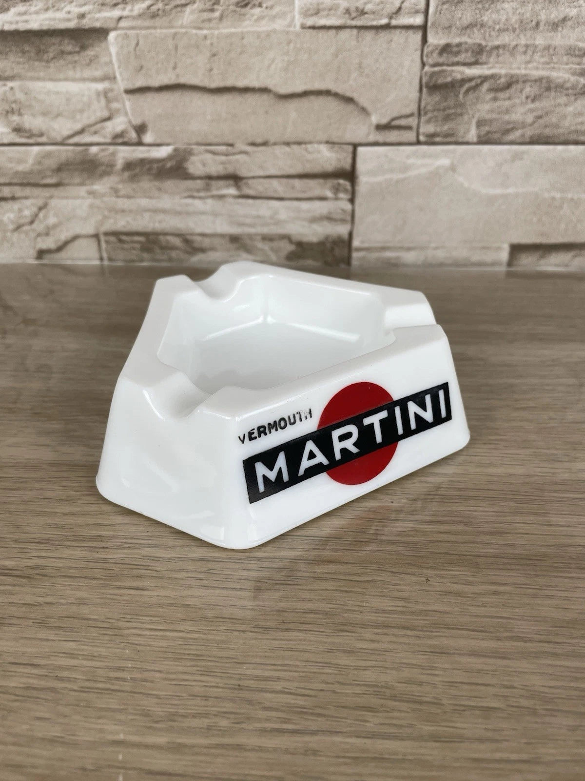 Portacenere Posacenere Martini Vermouth Pubblicitario Vintage Lusvardi Bianco