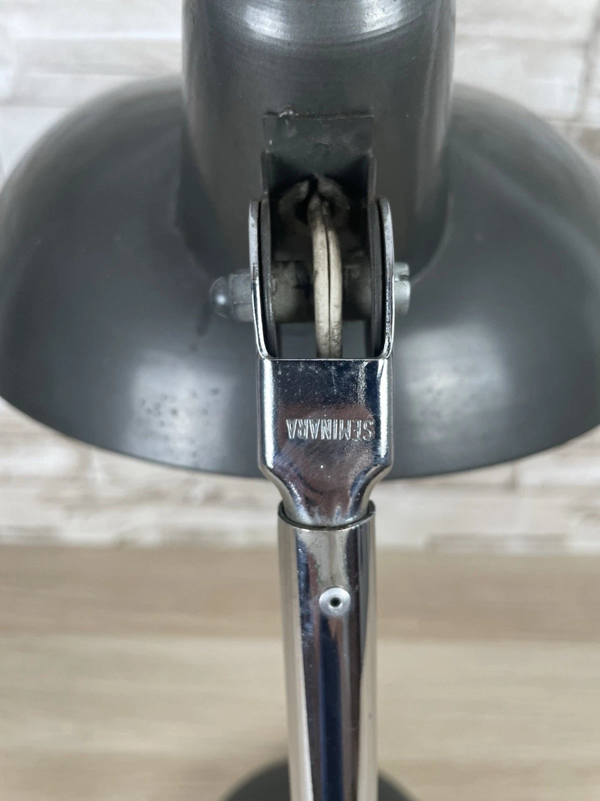 Lampada Da Tavolo Seminara Vintage Epoca Anni 60 Ministeriale Industriale Grigio