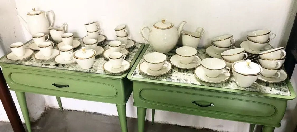 Servizio Set 24 Tazze The Caffè Seltmann Weiden Bavaria Isolde Vintage Tazzine e Piattini