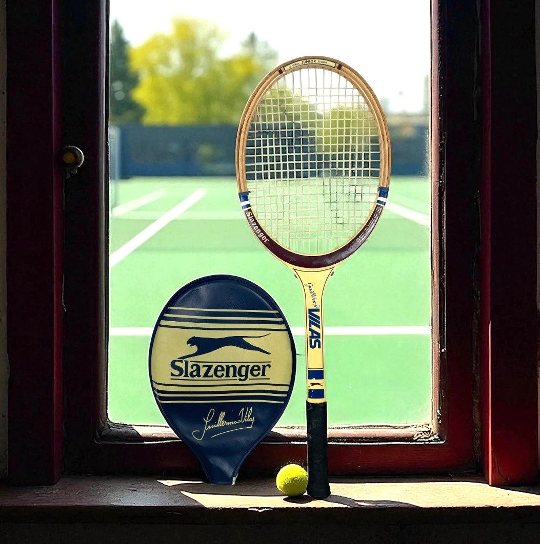 Racchetta Da Tennis Slazenger Guillermo Vilas Junior Frame Vintage Legno 41/8"