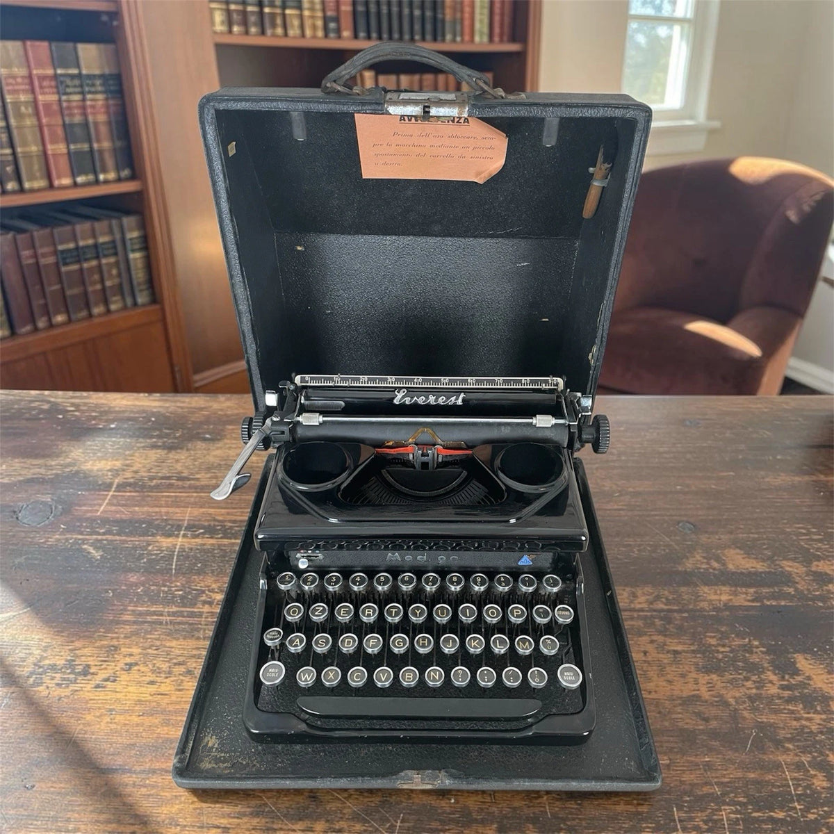 Macchina Per Scrivere Everest Mod.90 Milano Vintage Epoca Anni 40/50 Nera