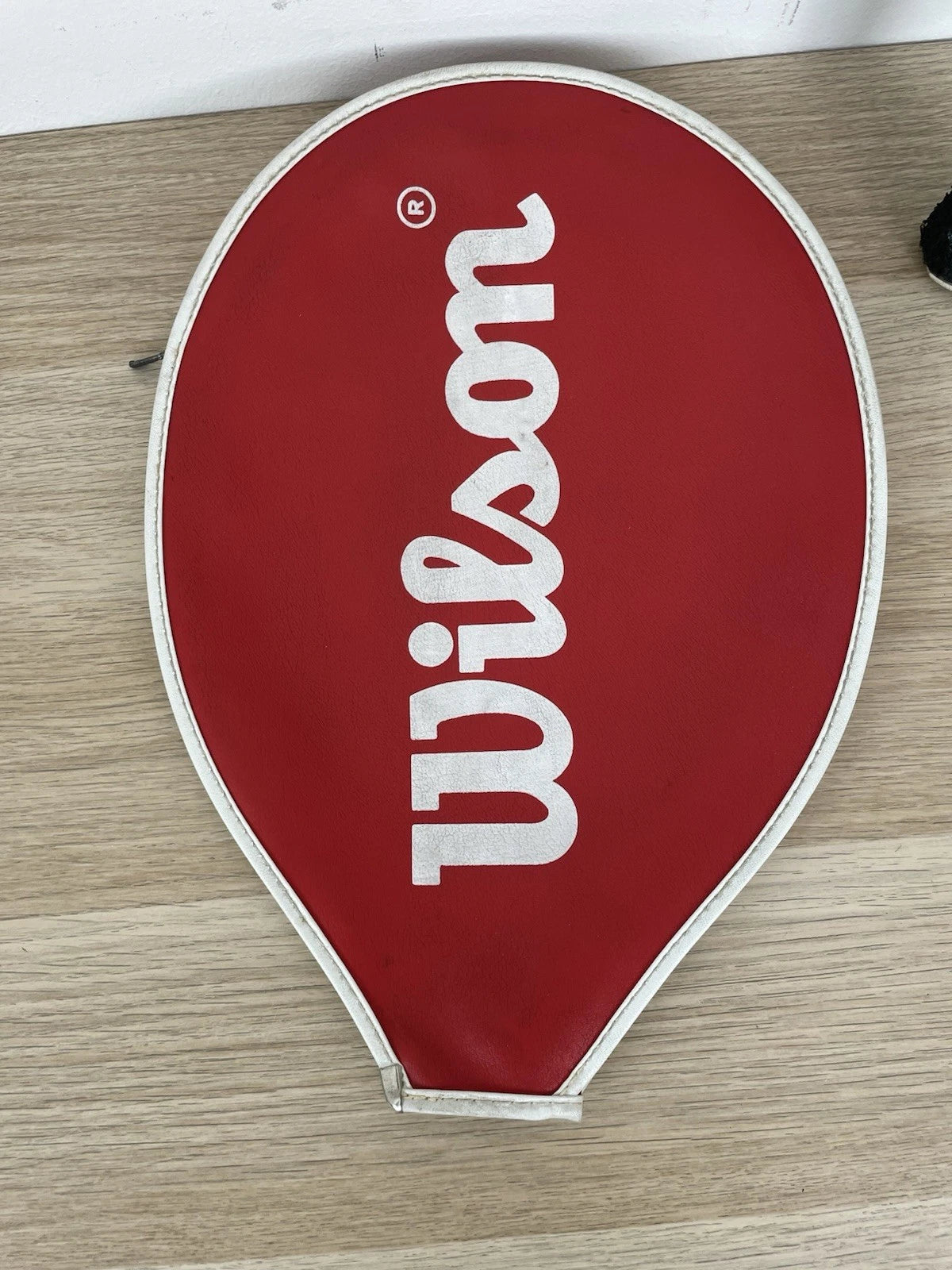 Racchetta Da Tennis Dunlop 41/8" Made In England Custodia Wilson Ecopelle Rossa