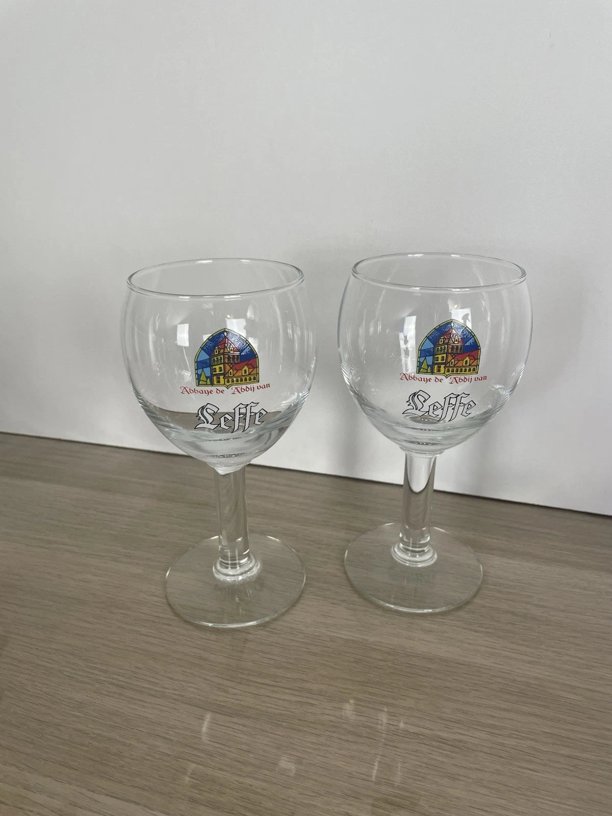 Coppia Di Calici 2 Bicchieri Da Birra Leffe Promozionali Pubblicitari In Vetro
