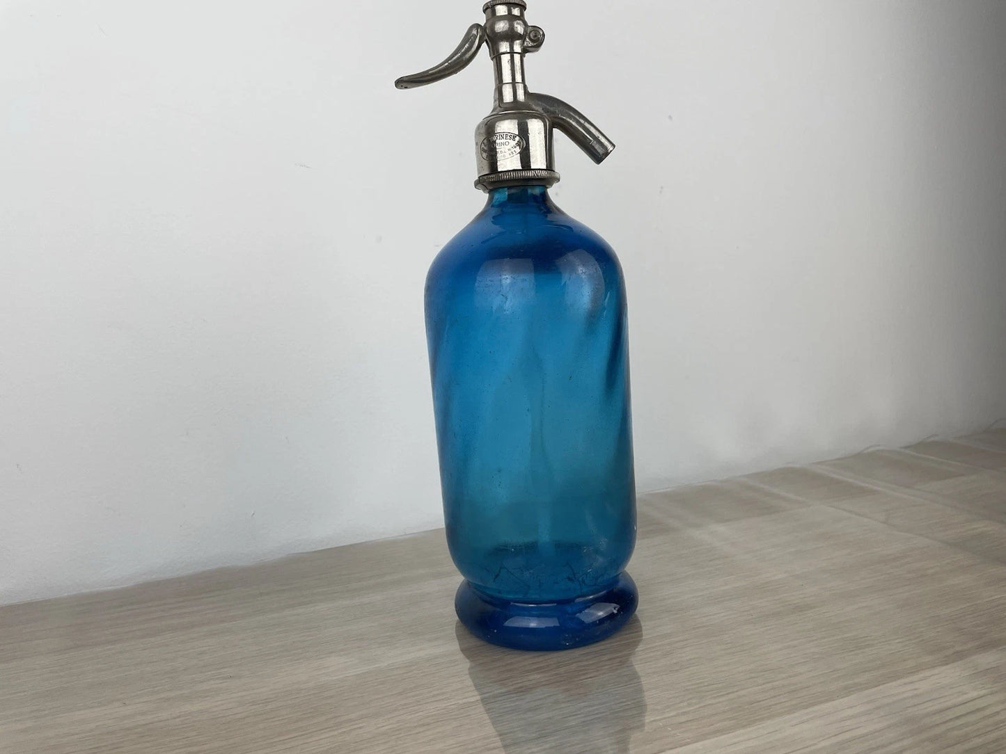 Antico Autoseltz Vetro Sifone Seltz La Torinese Torino Gualdi Correggio Blu