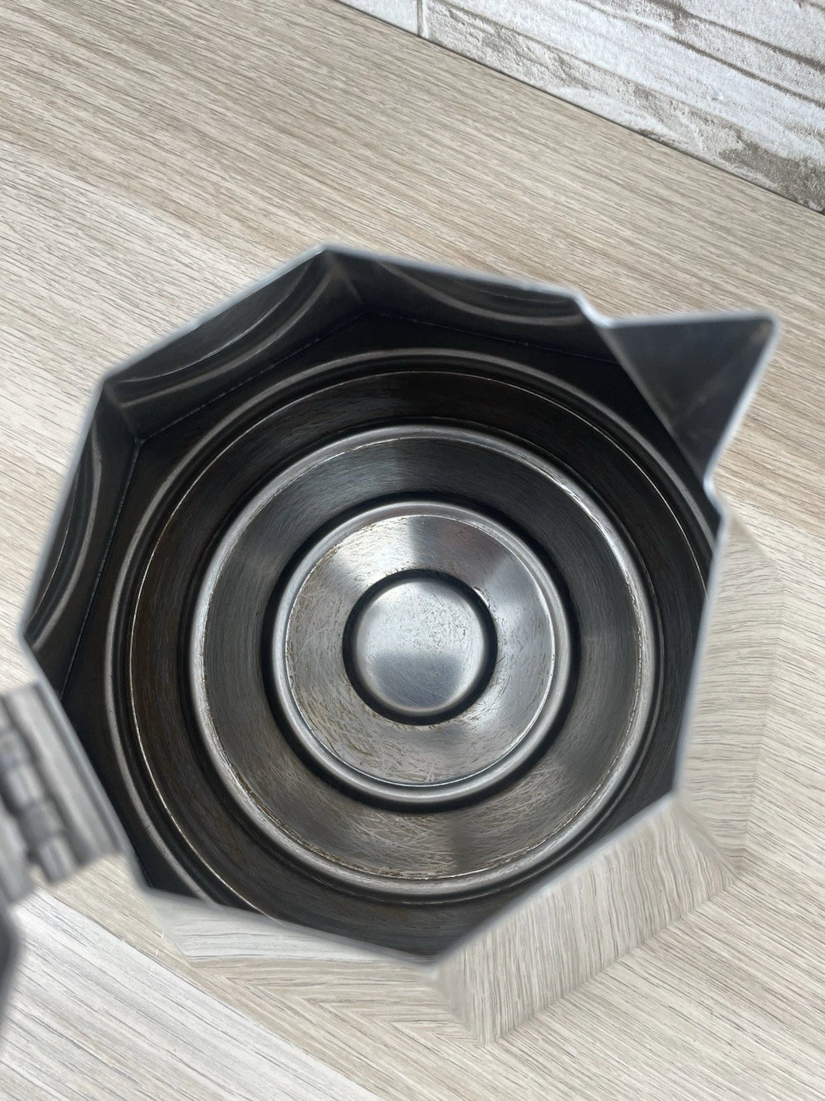Bollitore Calderoni Fratelli Serie Piramide Ottagonale Vintage Anni 60 Acciaio