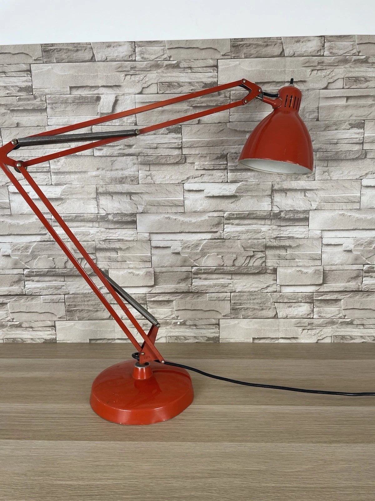 Lampada Da Tavolo Luxo Naska Loris Rosso Vintage Epoca Snodabile Industriale