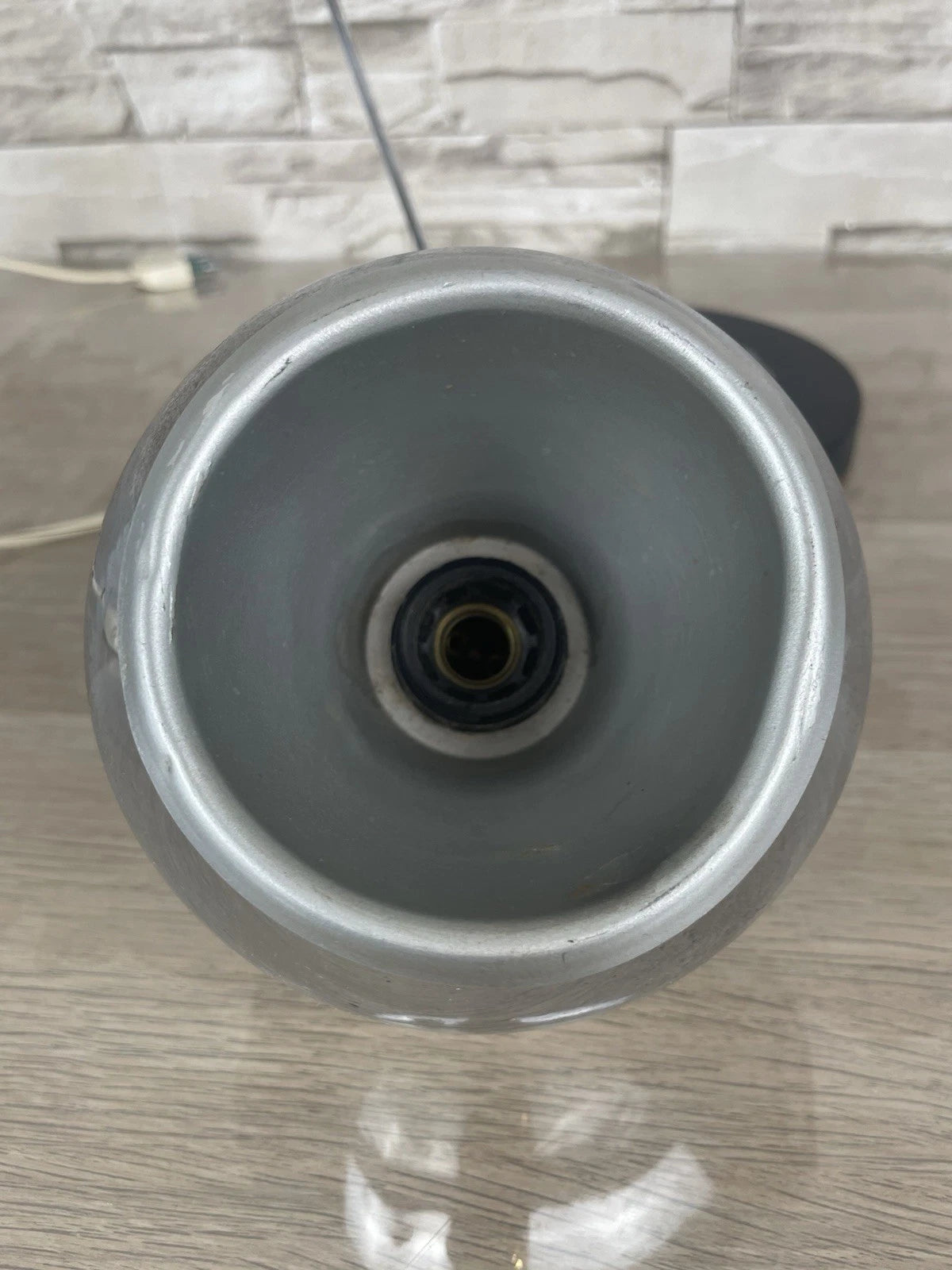 Lampada Da Tavolo Eyeball Space Age Vintage Anni 70 Argento E Nero Snodabile