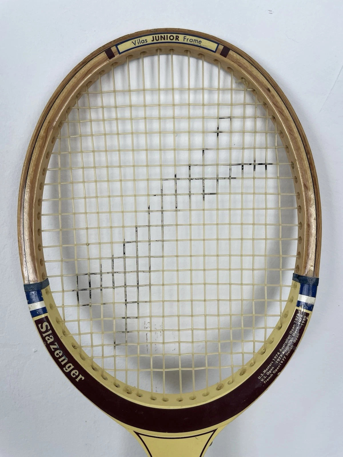Racchetta Da Tennis Slazenger Guillermo Vilas Junior Frame Vintage Legno 41/8"