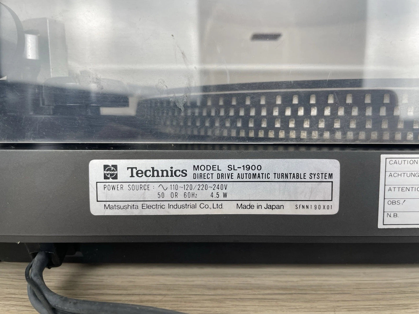 Giradischi Technics SL1900 Per Vinili Vintage Epoca Anni 70 Trazione Diretta