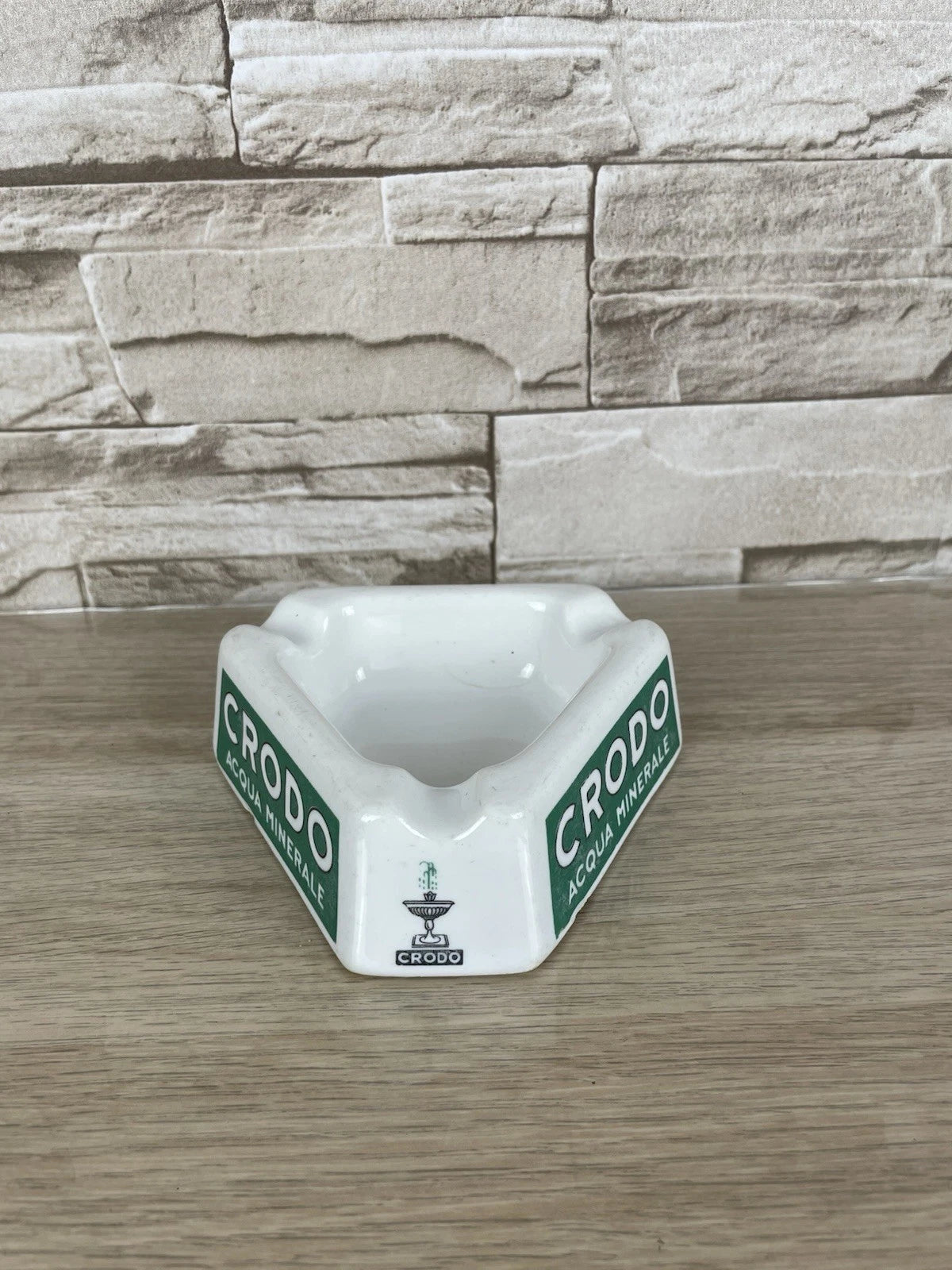 Posacenere Portacenere Crodo Acqua Minerale Bianco Vintage Ceramica Vintage '70