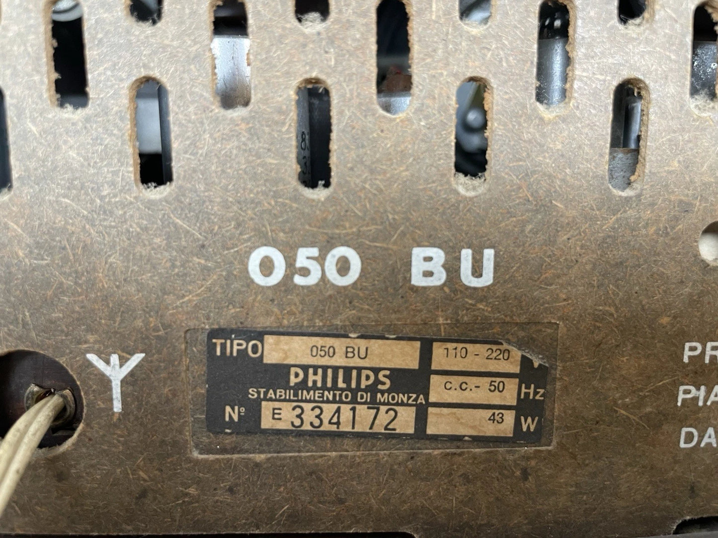 Radio Philips 050 BU Plastica Nera OM Epoca Anni 60 A Valvole Italiana Rara