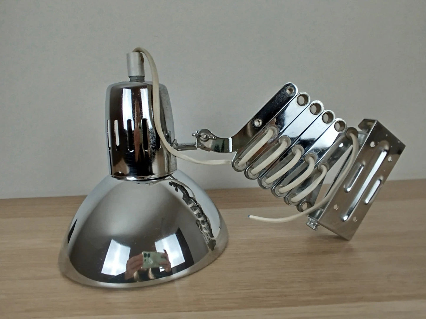 Lampada Applique Da Muro E Parete A Pantografo Cromata Vintage Industriale Retrò