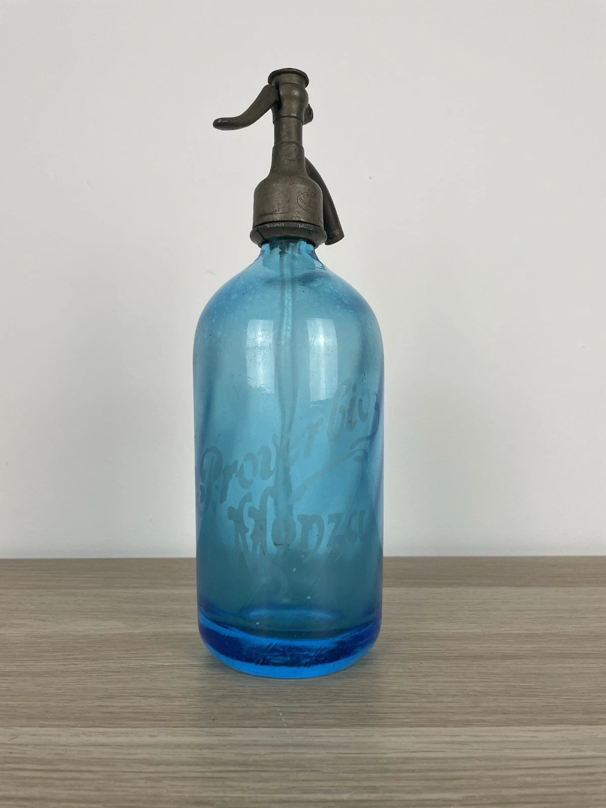Autoseltz Vetro Sifone Seltz Proverbio Monza Azzurro Antico Epoca Anni 30 Blu