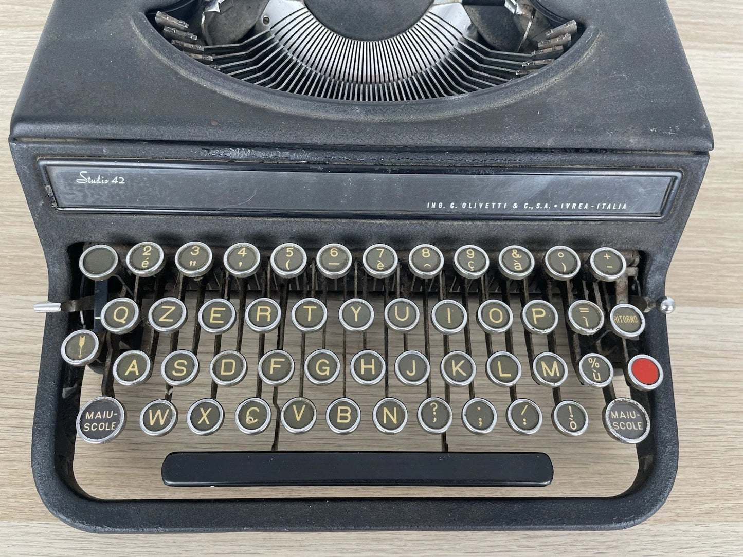 Macchina Da Scrivere Olivetti Studio 42 Portatile Nero Vintage Epoca Anni 30/50