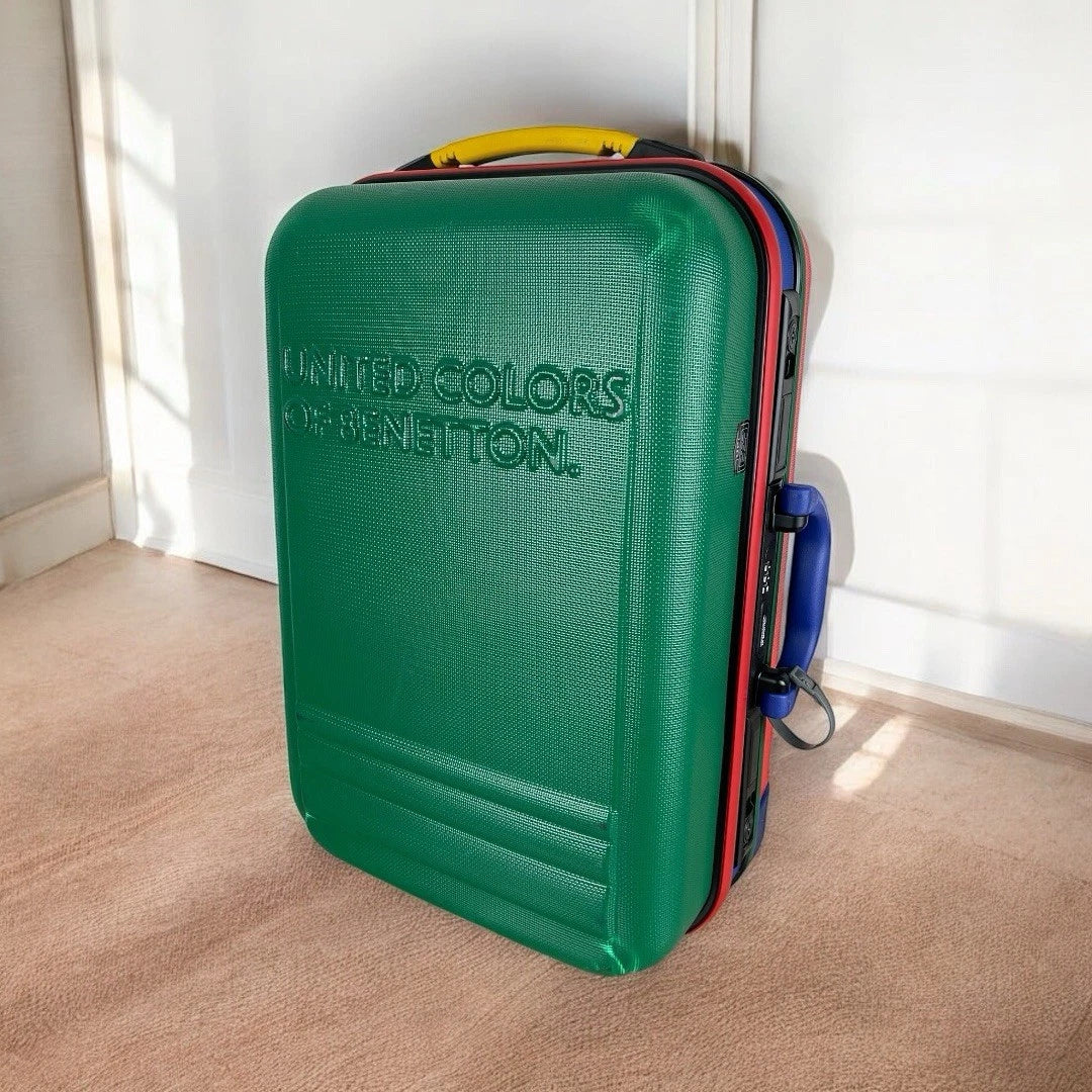 Valigia Rigida Trolley United Colors Of Benetton Verde Rosso Colorato Anni 80/90