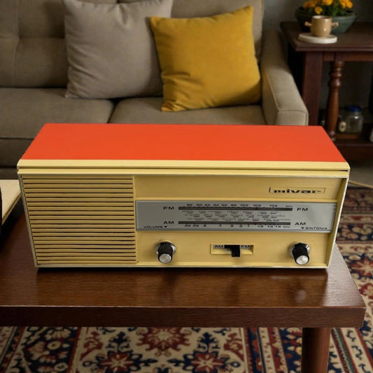 Radio Mivar Milano Vintage Epoca Design Anni 60 Arancione