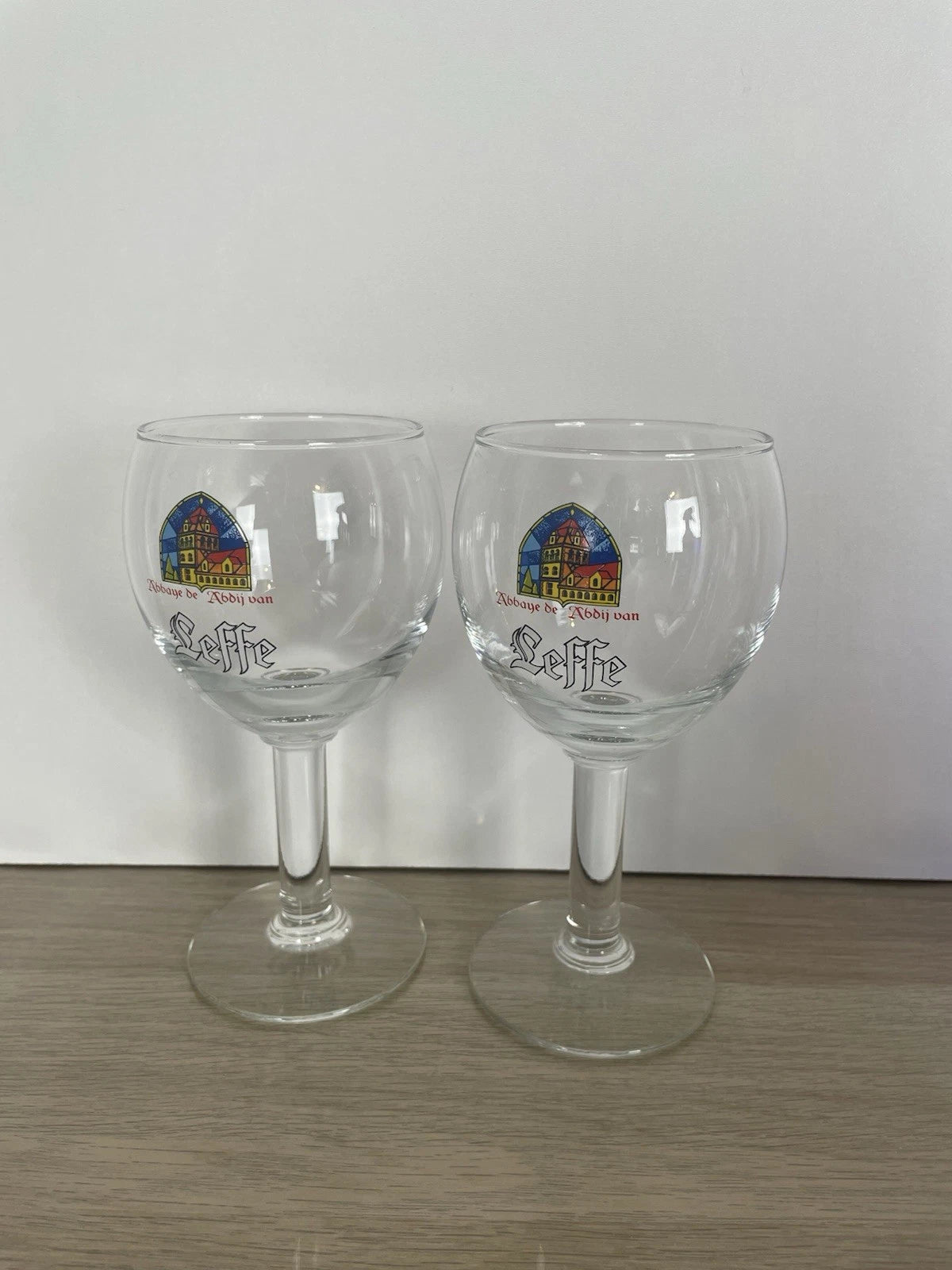 Coppia Di Calici 2 Bicchieri Da Birra Leffe Promozionali Pubblicitari In Vetro
