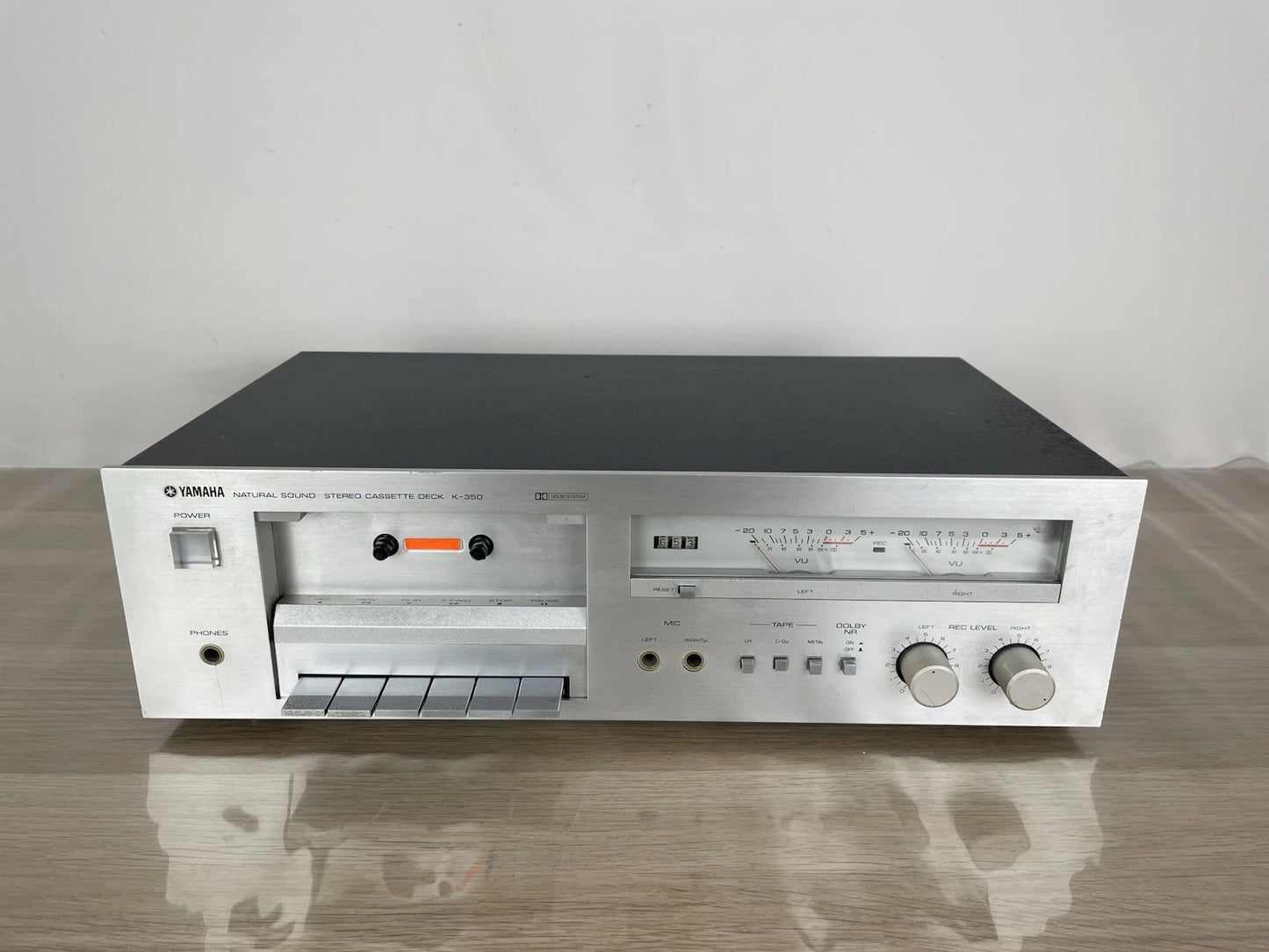 Piastra Cassette Yamaha K350 Lettore Musicassette Vintage Argento Nippon Gakki