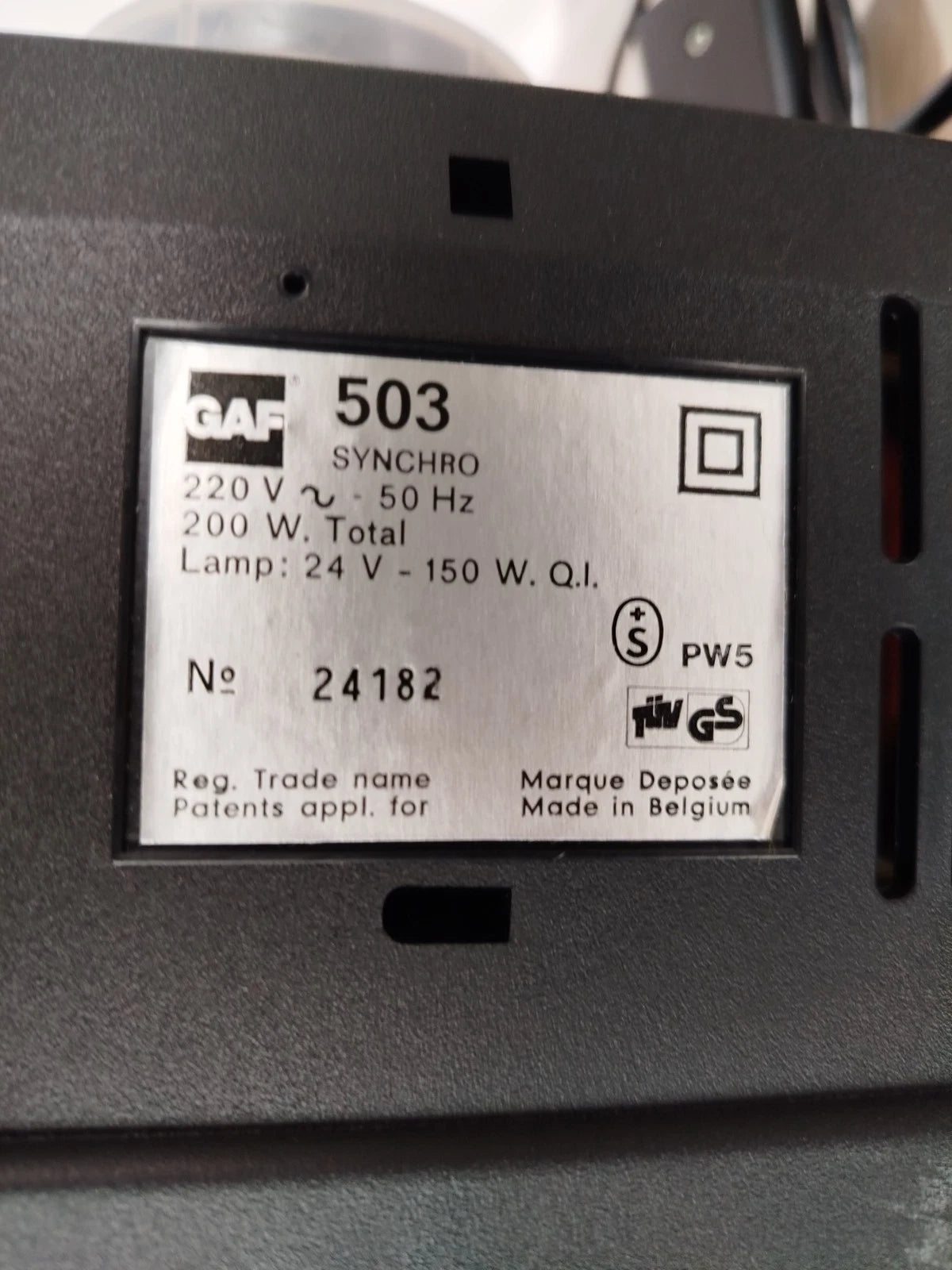 Proiettore Diapositive Gaf 503 Synchro Nero Vintage Con Telecomando Custodia