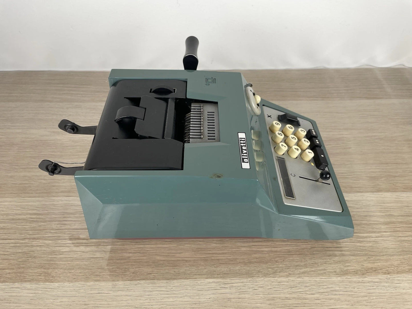 Calcolatrice Meccanica Manuale Olivetti Summa Prima 20 Epoca Anni '60 Azzurra