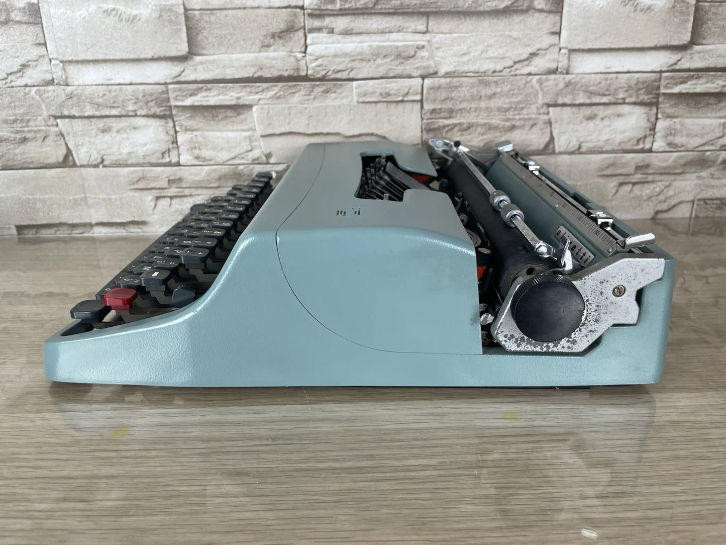 Macchina Da Scrivere Olivetti Lettera 32 Vintage Design Nizzoli Anni 60 Azzurra
